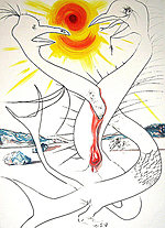 Salvador Dali, The Caduseus of Mars Nourished by the Ball of Fire of Jupiter