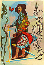 Salvador Dali, Courtier (five of swords)