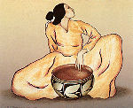 R.C. Gorman, Woman With Tulip Bowl