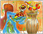 Peter Max, Robed Man and Vase