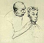 Norman Rockwell, At the Barber