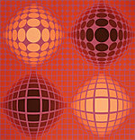 Victor Vasarely, Gaia I (Red)