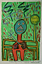Dennis Behr, Happy Man Waiting for Bus in the Rainstorm